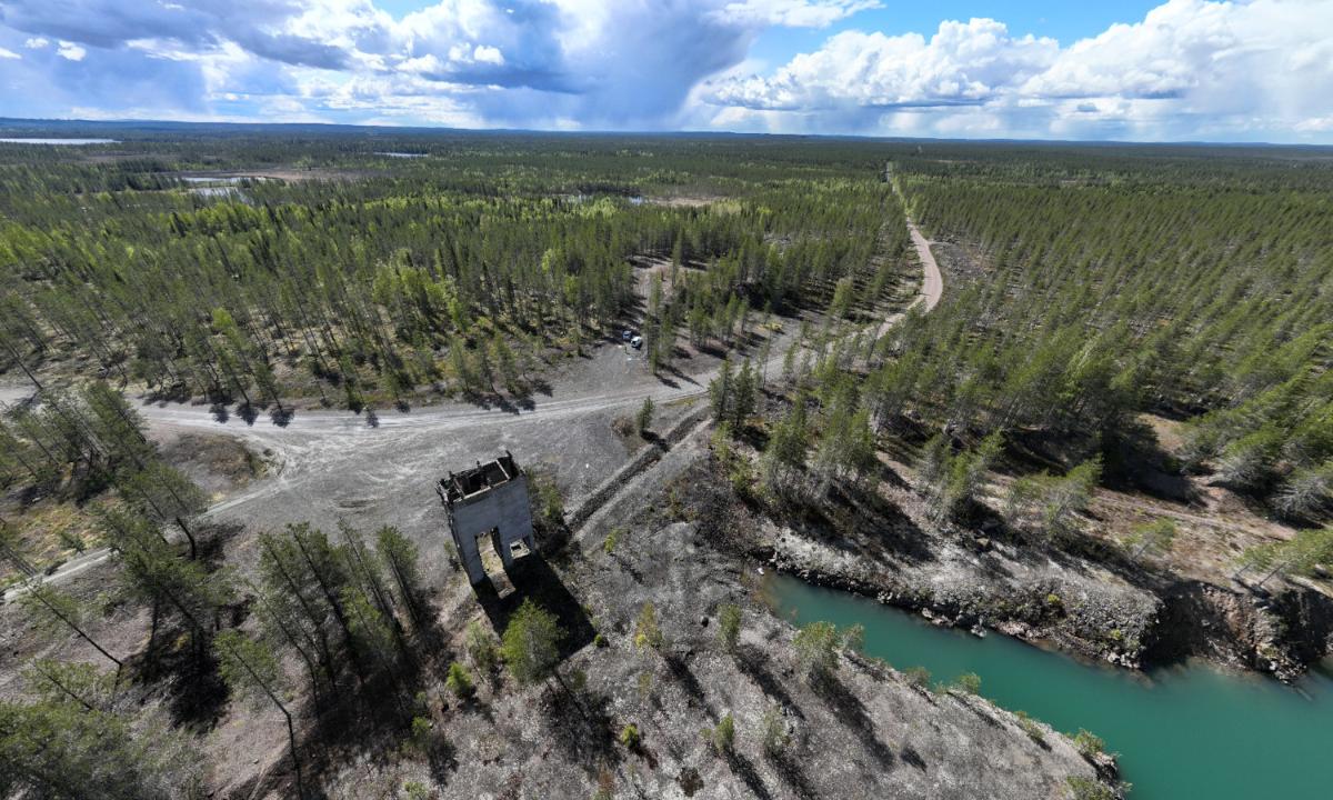 Kuvassa on ilmakuva kaivannaisjätealueelta.